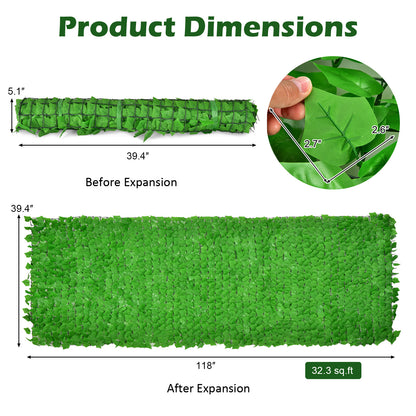118 x 39 Inch Artificial Ivy Privacy Fence, Light Green Decorative Fencing & Flooring at Gallery Canada