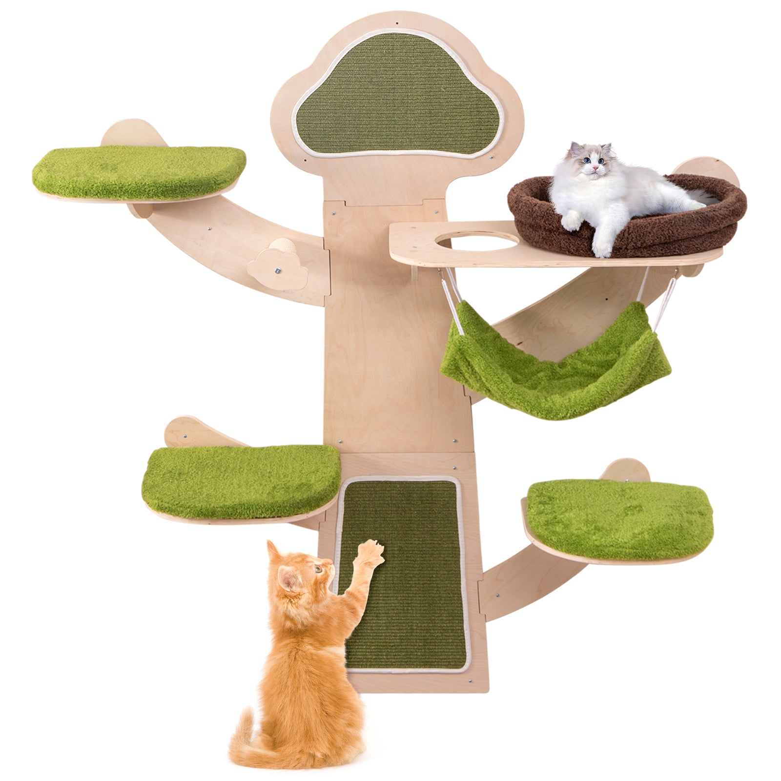 Wall Mounted Cat Tower Shelves With Bed, Green Cat Trees Condos & Scratchers Green at Gallery Canada