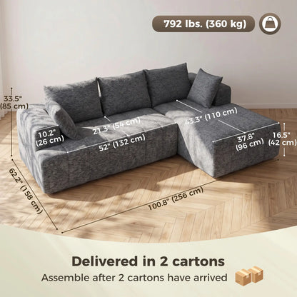 101 Modular Sectional Sofa With Chaise, Cloud Couch, Grey L Shaped Couchs at Gallery Canada