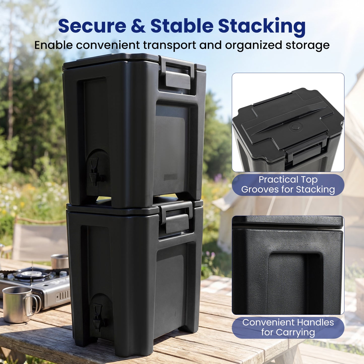 13.2 Gal Insulated Beverage Dispenser With Two-Stage Faucet, Black Water Dispensers at Gallery Canada