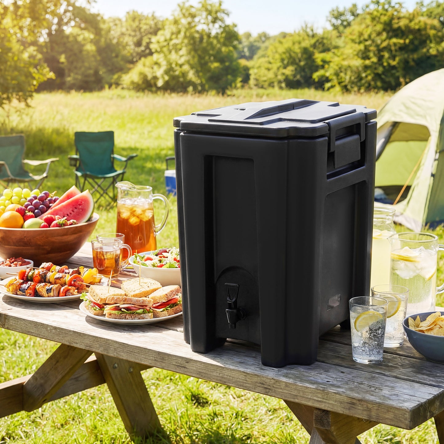 13.2 Gal Insulated Beverage Dispenser, Two-Stage Faucet, 4 Pieces, Black Water Dispensers at Gallery Canada