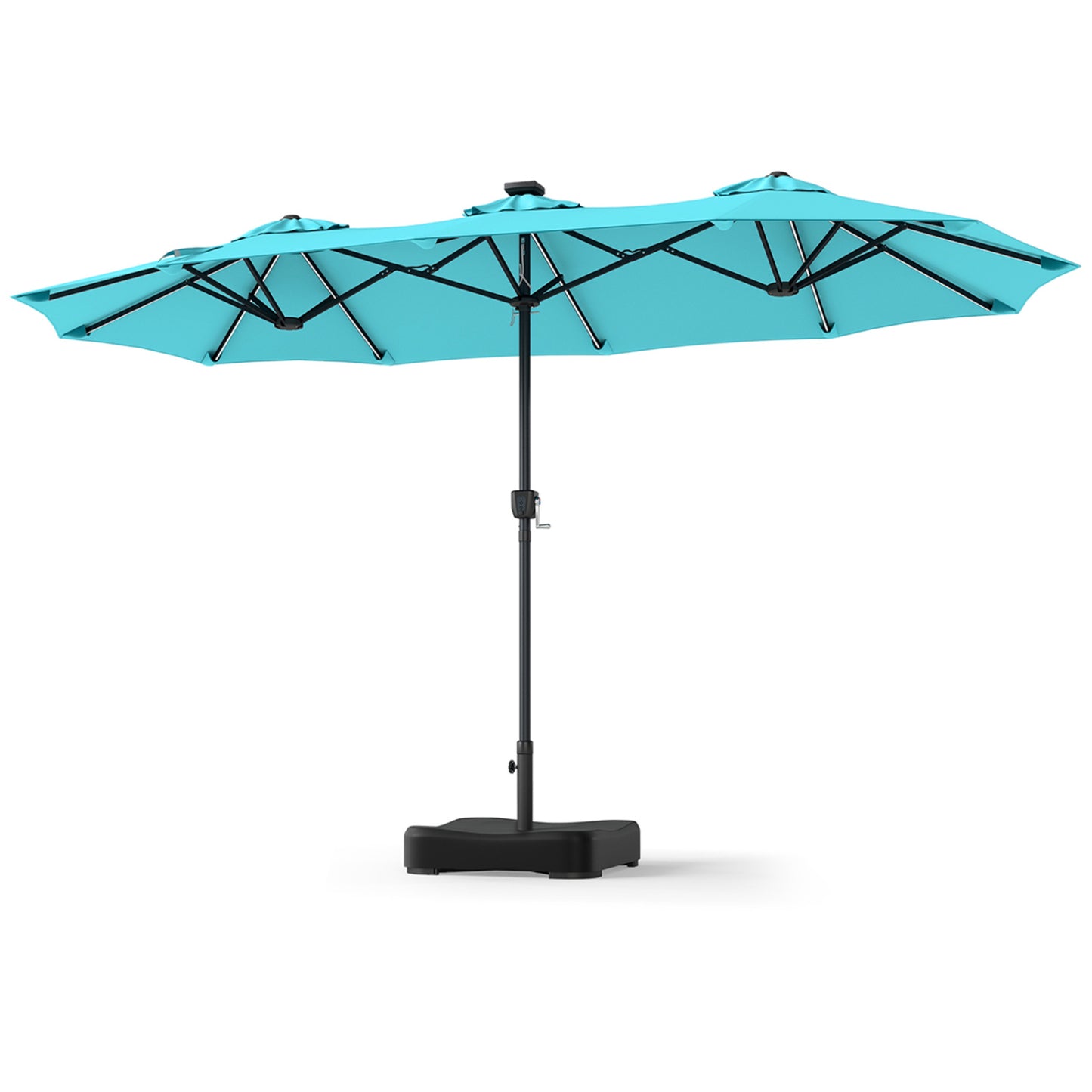 13 FT Double-Sided Patio Umbrella With 108 LED Lights, Turquoise Outdoor Umbrellas Turquoise at Gallery Canada