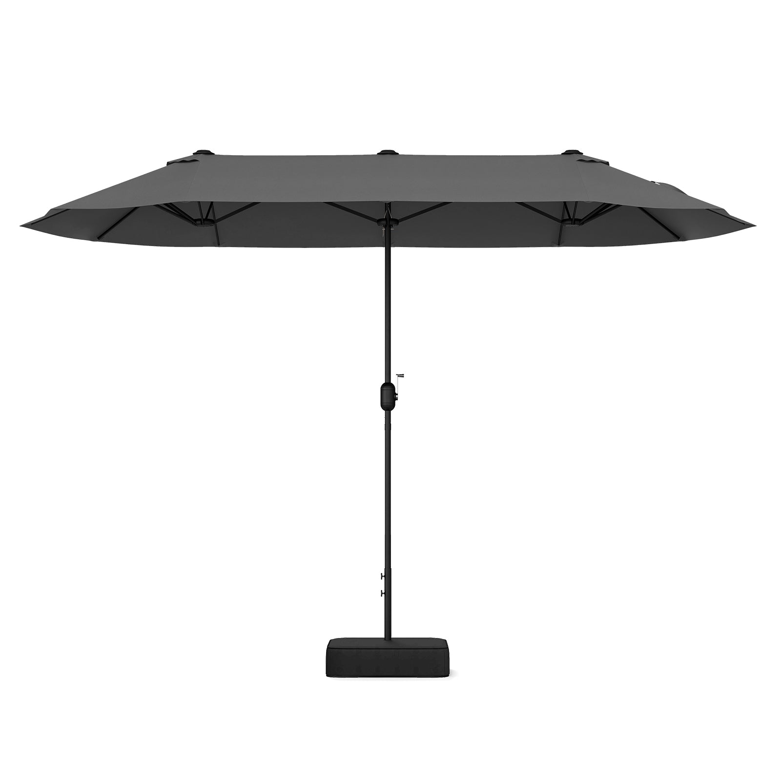 13 Feet Double-Sided Patio Umbrella, Crank Handle, Gray Outdoor Umbrellas at Gallery Canada