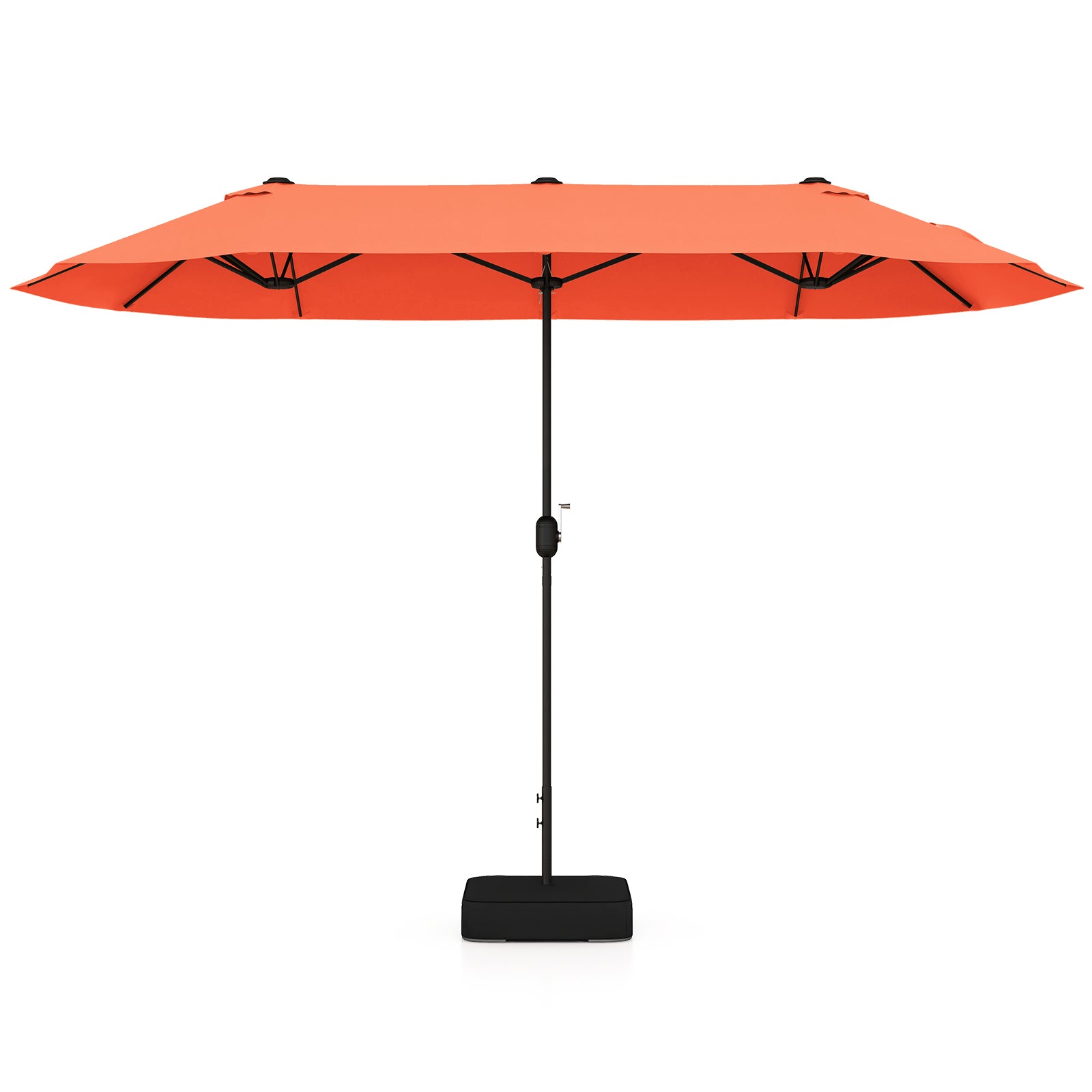 13 Feet Double-Sided Patio Umbrella, Crank Handle, Orange Outdoor Umbrellas Orange at Gallery Canada
