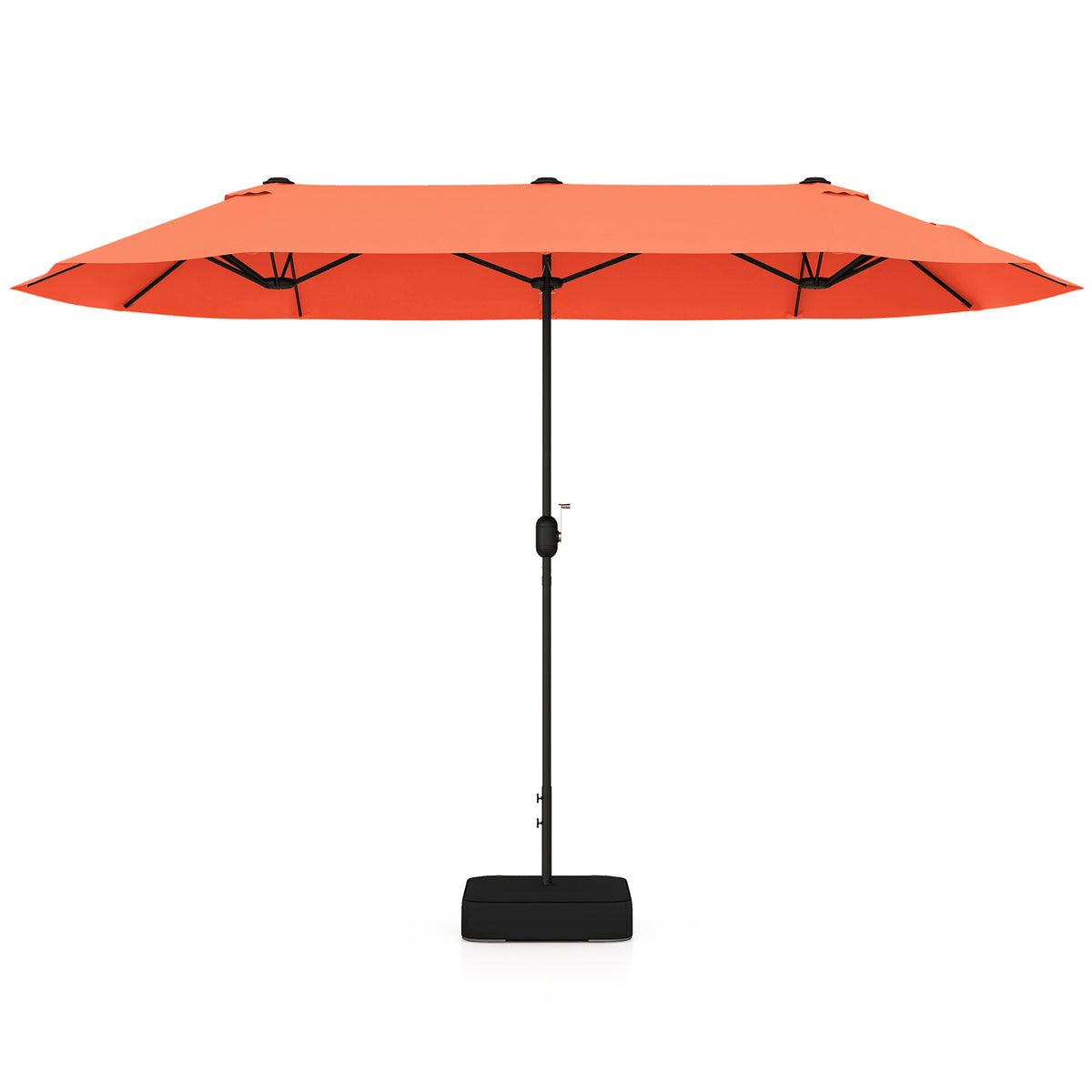 13 Feet Double-Sided Patio Umbrella, Crank Handle, Orange Outdoor Umbrellas at Gallery Canada