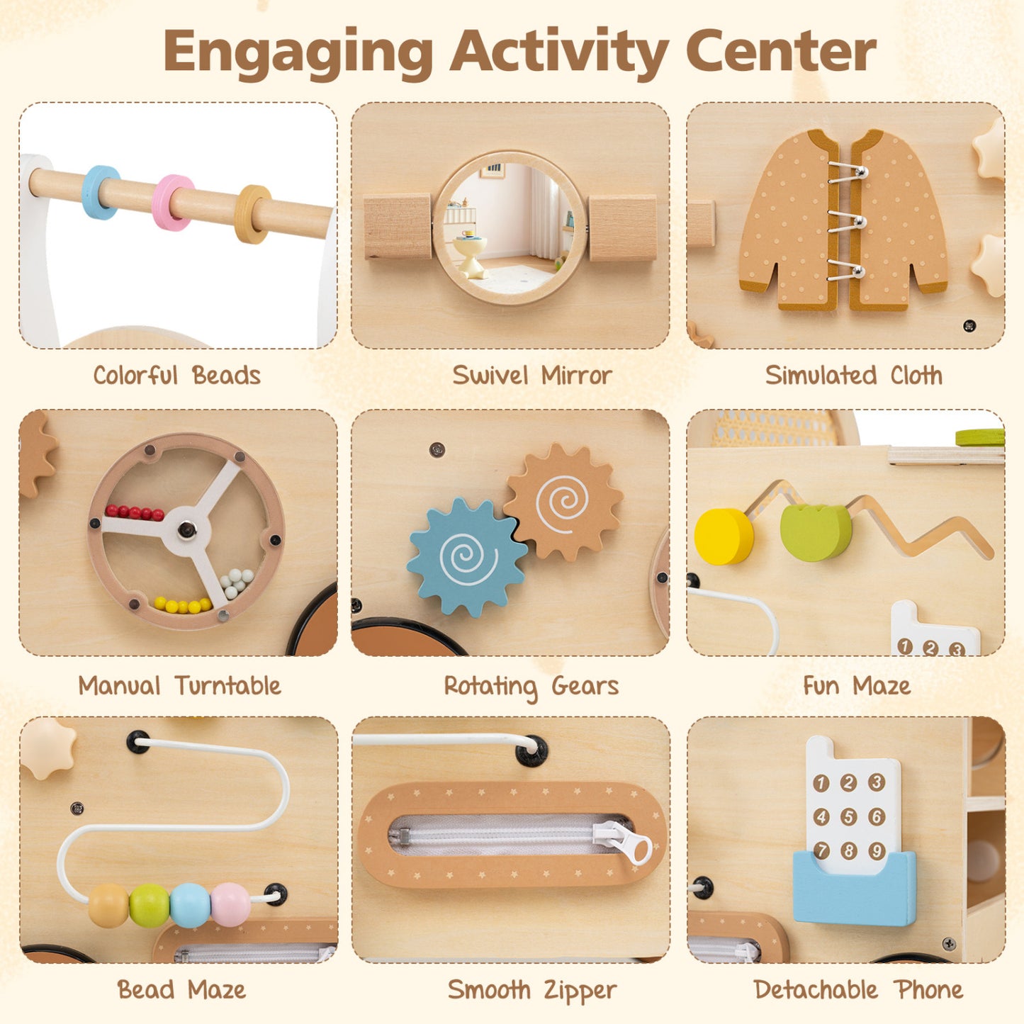 13-In-1 Toddler Wooden Push Walker, Wheels, Storage Baby Gyms & Playmats at Gallery Canada