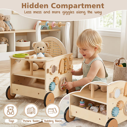 13-In-1 Toddler Wooden Push Walker, Wheels, Storage Baby Gyms & Playmats at Gallery Canada