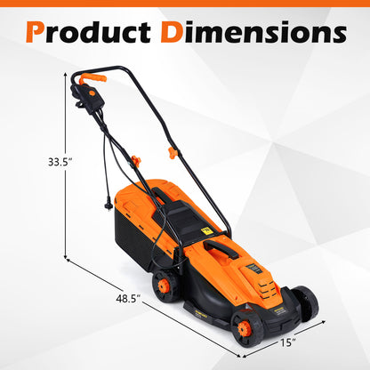 13-Inch 12-Amp Corded Lawn Mower, 3-Position Height, Orange Garden Tools at Gallery Canada