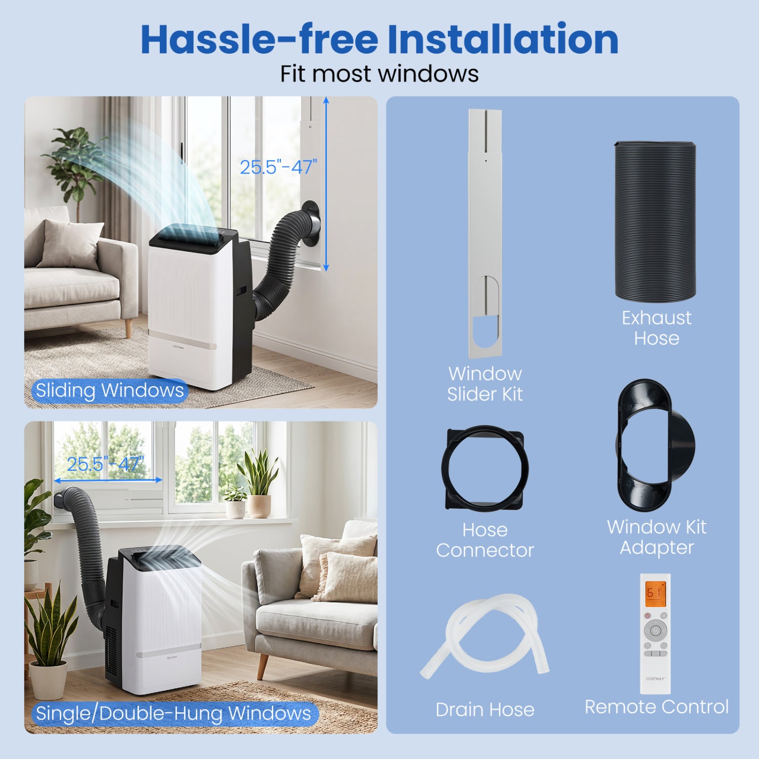 14000 BTU WiFi Portable Air Conditioner, Dehumidifier, 24H Timer, Black Portable Air Conditioners at Gallery Canada