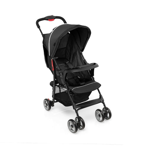 Toddler Travel Stroller, Airplane, Adjustable Backrest, Canopy, Black