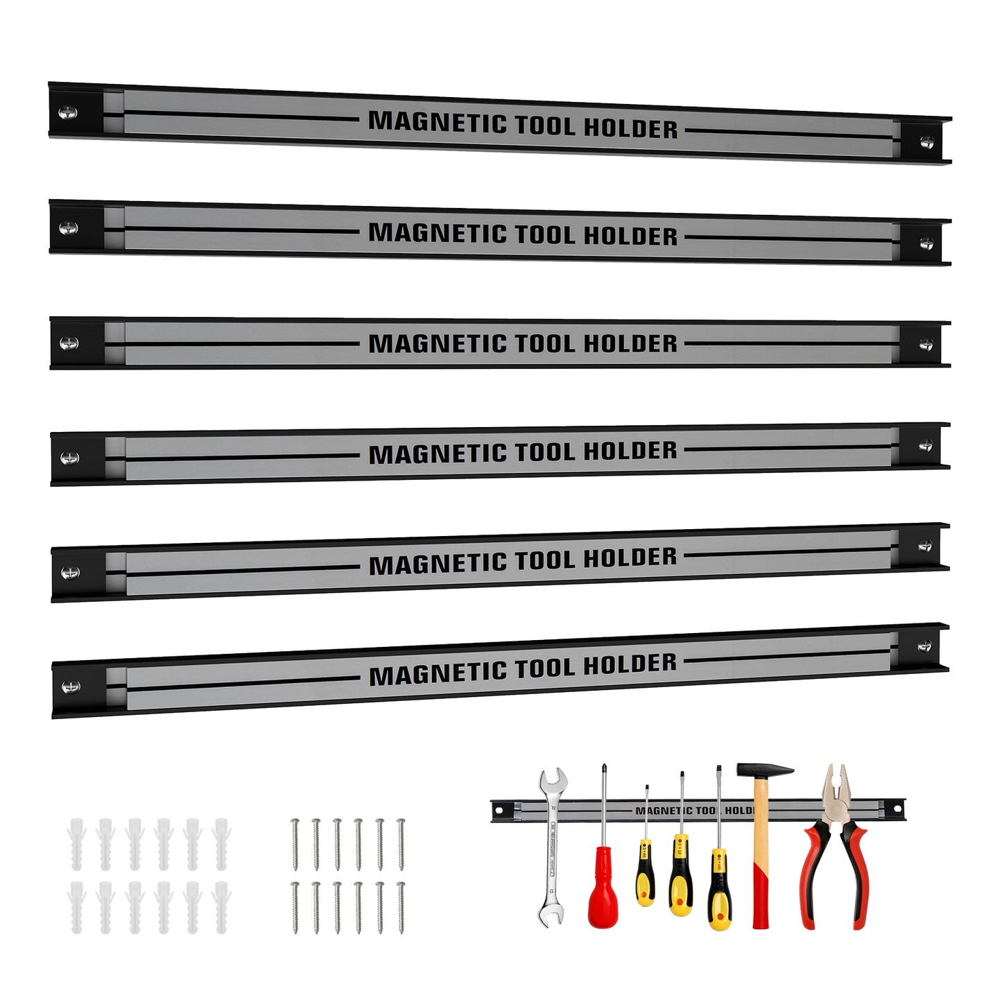 18 Inch Magnetic Tool Holder Strip, With Mounting Screws, Silver Garages at Gallery Canada