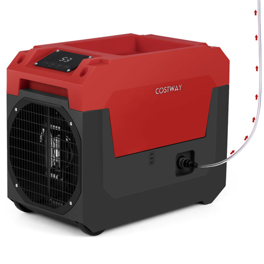 140 Pints Commercial Dehumidifier With Pump, Drain Hose, Red Dehumidifiers Red at Gallery Canada