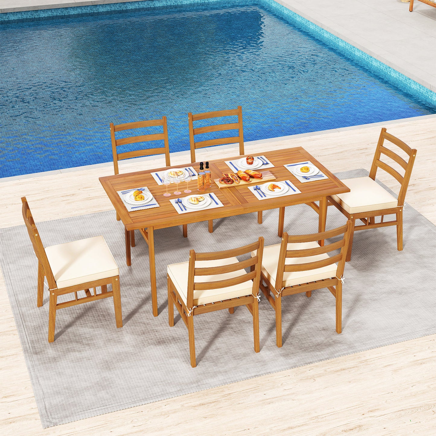 Outdoor Wooden Dining Chair Set, 4 Chairs, White Patio Dining Chairs at Gallery Canada