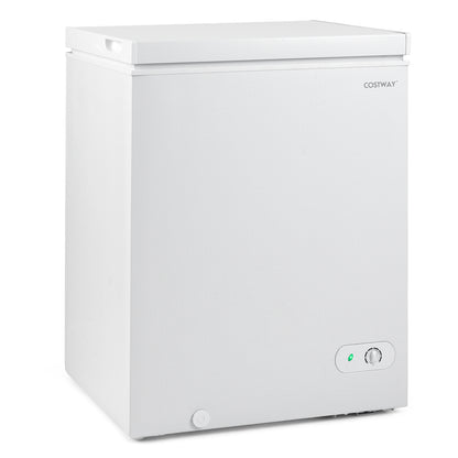 Compact Chest Freezer, 5 Cu.Ft, 7-Gear Adjustable Temperature, White Freezers at Gallery Canada