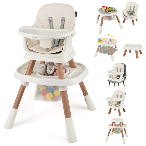 16-In-1 Baby High Chair, Activity Center, Booster Seat, White