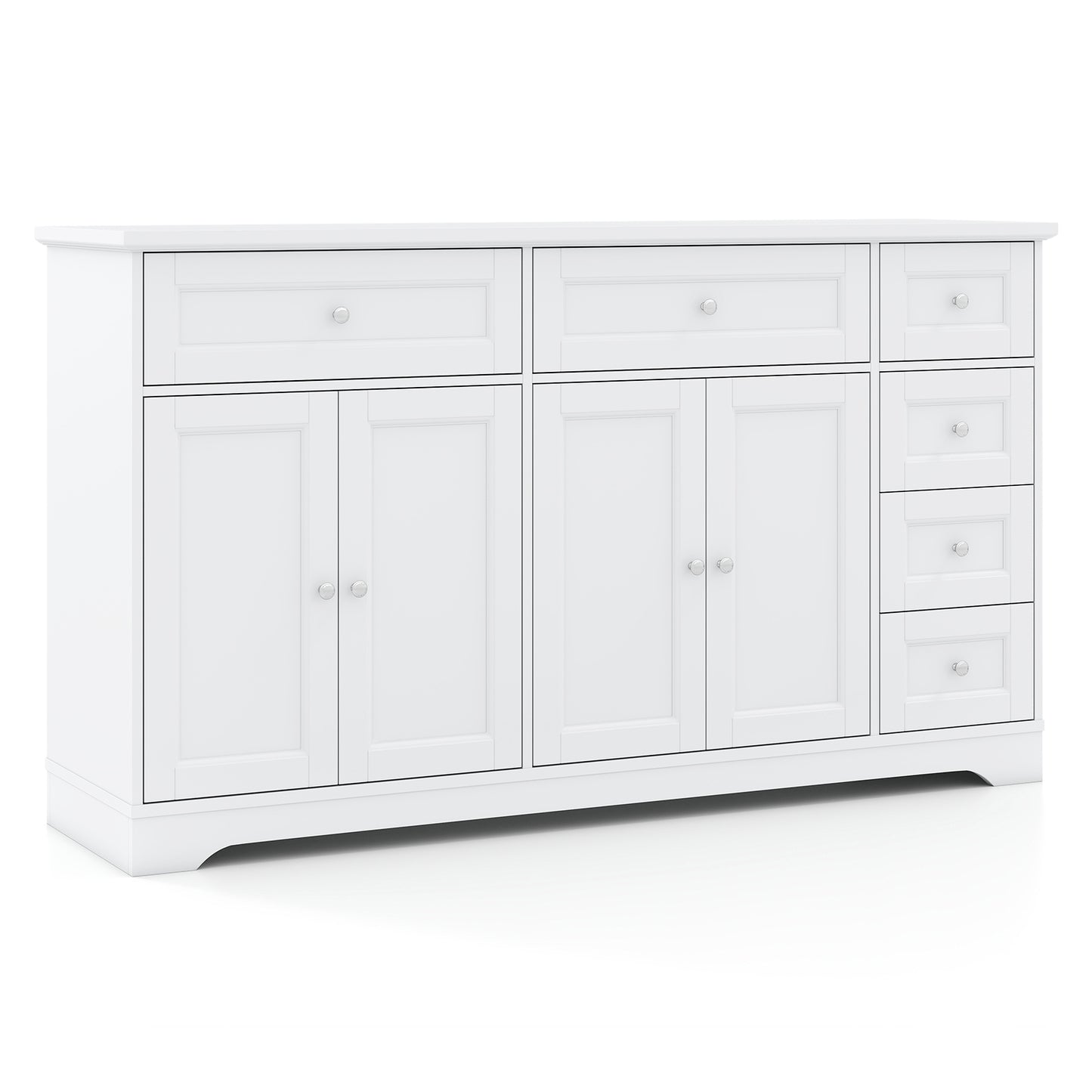 59" Buffet Sideboard, Modern Coffee Bar Console Table, White Console Tables White at Gallery Canada