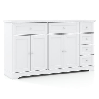 59" Buffet Sideboard, Modern Coffee Bar Console Table, White Console Tables White at Gallery Canada