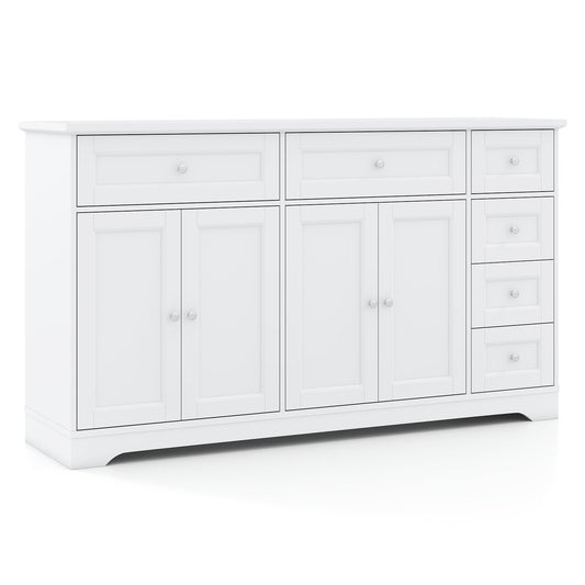 Buffet Sideboard 59" Coffee Bar Console Table, White Sideboards Cabinets & Buffets White at Gallery Canada
