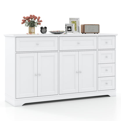 59" Buffet Sideboard, Modern Coffee Bar Console Table, White Console Tables at Gallery Canada