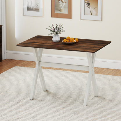 Modern Dining Table, Wooden Kitchen Table, X-Shaped Frame, White Dining Tables at Gallery Canada