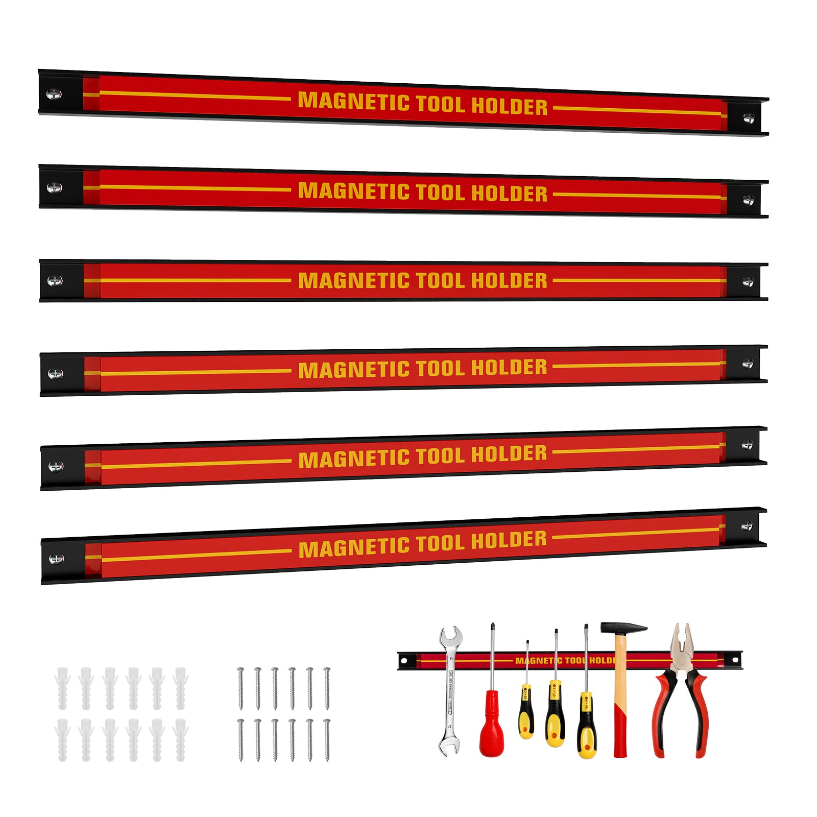 18 Inch Magnetic Tool Holder Strip, With Mounting Screws, Red Garages Red at Gallery Canada