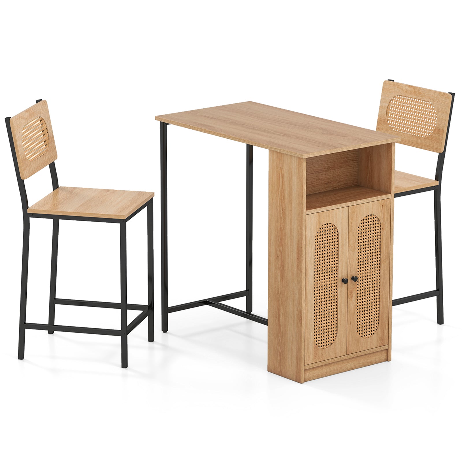 3-Piece Bar Table And Chairs Set, Natural Dining Room Sets at Gallery Canada