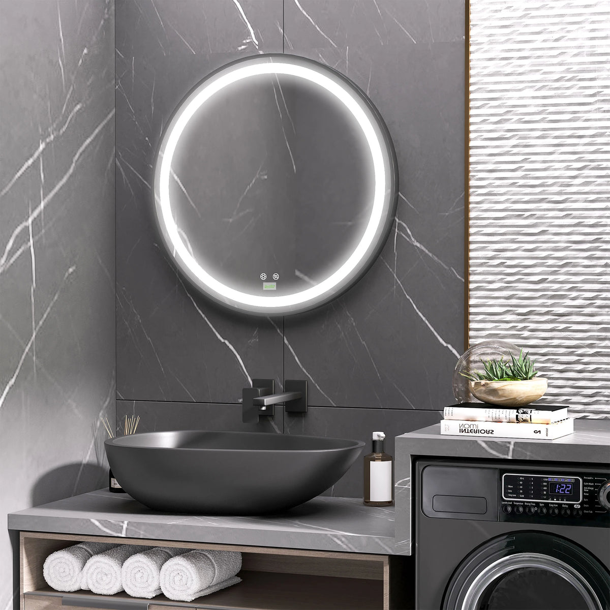 Dimmable LED Bathroom Mirror, Anti Fog Vanity Mirror, 28 In Bath Accessories at Gallery Canada
