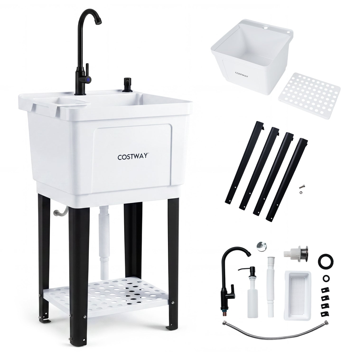 14.5 Gal Utility Sink Laundry Tub, Rotating Faucet Bathroom Sinks at Gallery Canada