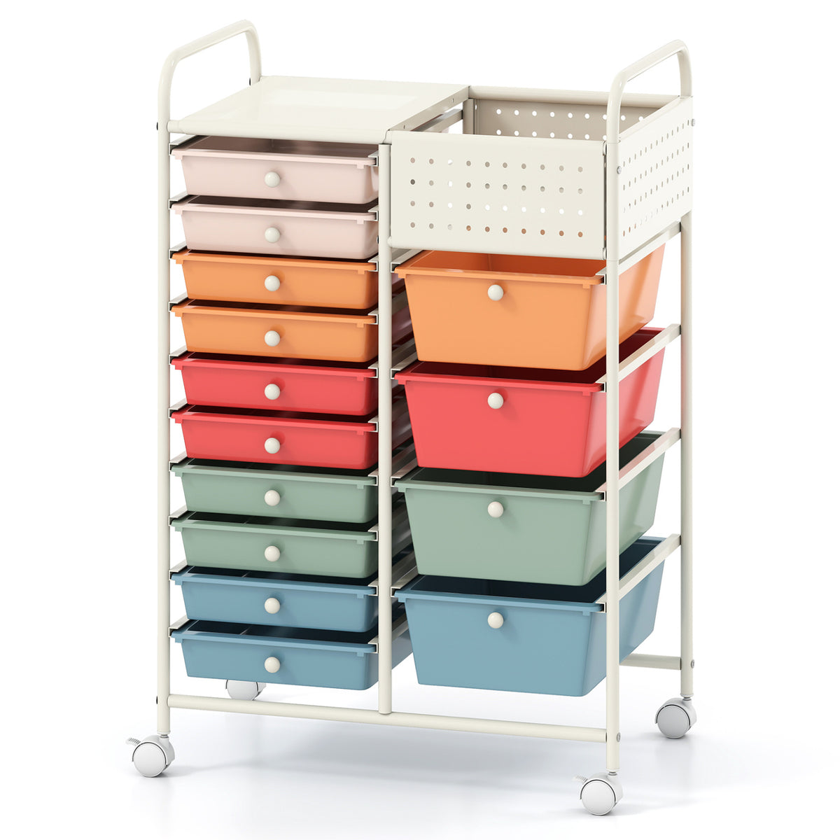 14-Drawer Rolling Storage Cart, Metal Tabletop, Macaron File Cabinets at Gallery Canada