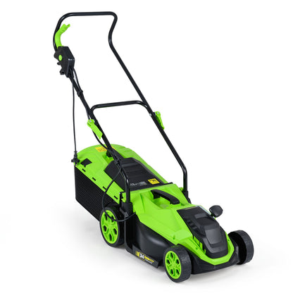 14-Inch 12-Amp Corded Electric Lawn Mower, 5-Position, Green