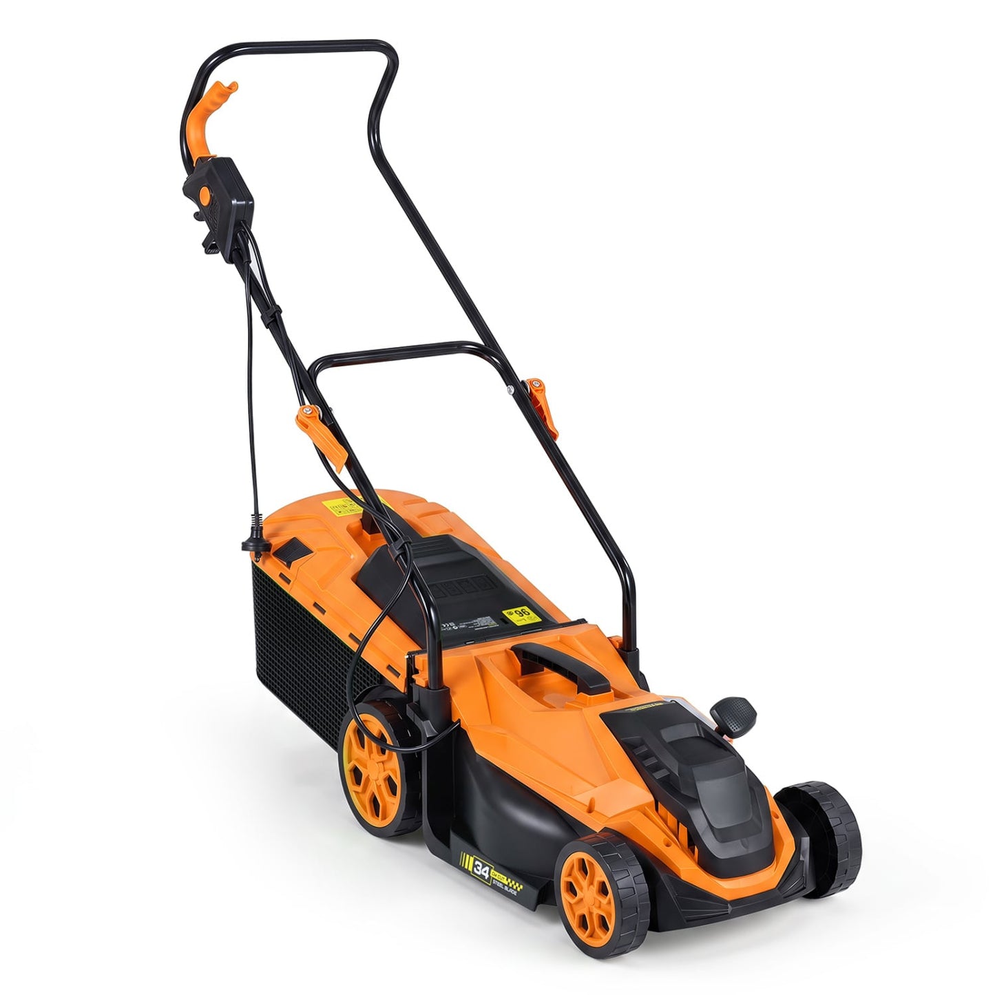 14-Inch 12-Amp Corded Lawn Mower, 5-Position Height, Orange