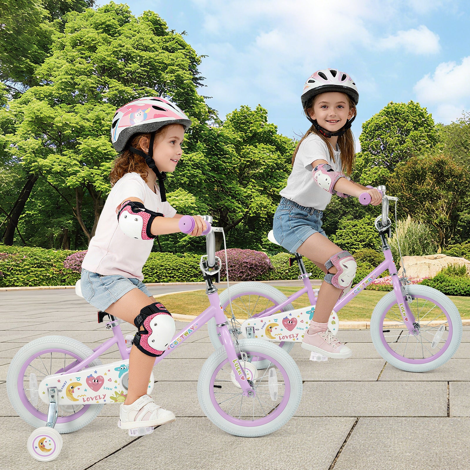 14 Inch Kids Bike Adjustable for 3-8 Years Old Children Purple - Stars & Moon, Purple Kids Bike at Gallery Canada