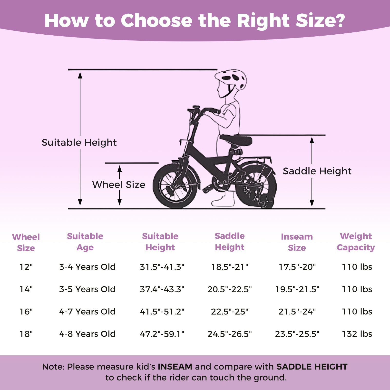 14 Inch Kids Bike Adjustable for 3-8 Years Old Children Purple - Stars & Moon, Purple Kids Bike at Gallery Canada
