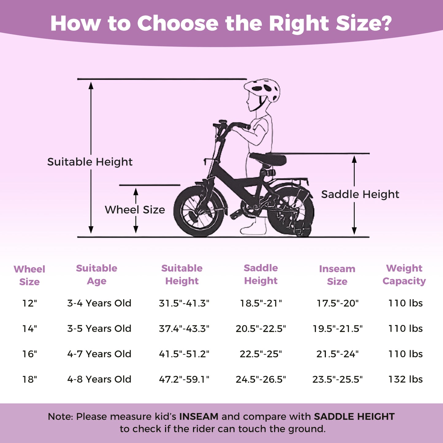 14 Inch Kids Bike Adjustable for 3-8 Years Old Children Purple - Stars & Moon, Purple Kids Bike at Gallery Canada