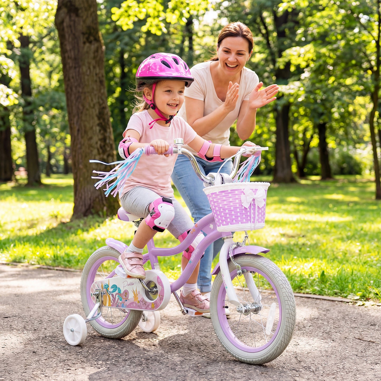 14 Inch Kids Bike, Adjustable, Princess Of The Sea Theme, Purple Kids Bike at Gallery Canada
