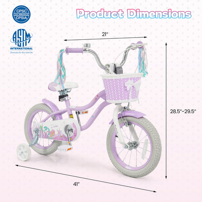 14 Inch Kids Bike, Adjustable, Princess Of The Sea Theme, Purple Kids Bike at Gallery Canada
