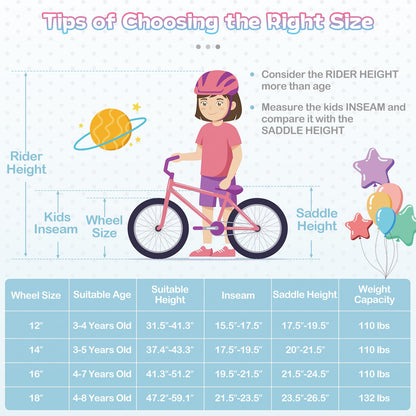 14 Inch Kids Bike, Adjustable With Basket, Princess Of The Sea Theme, Blue Kids Bike at Gallery Canada