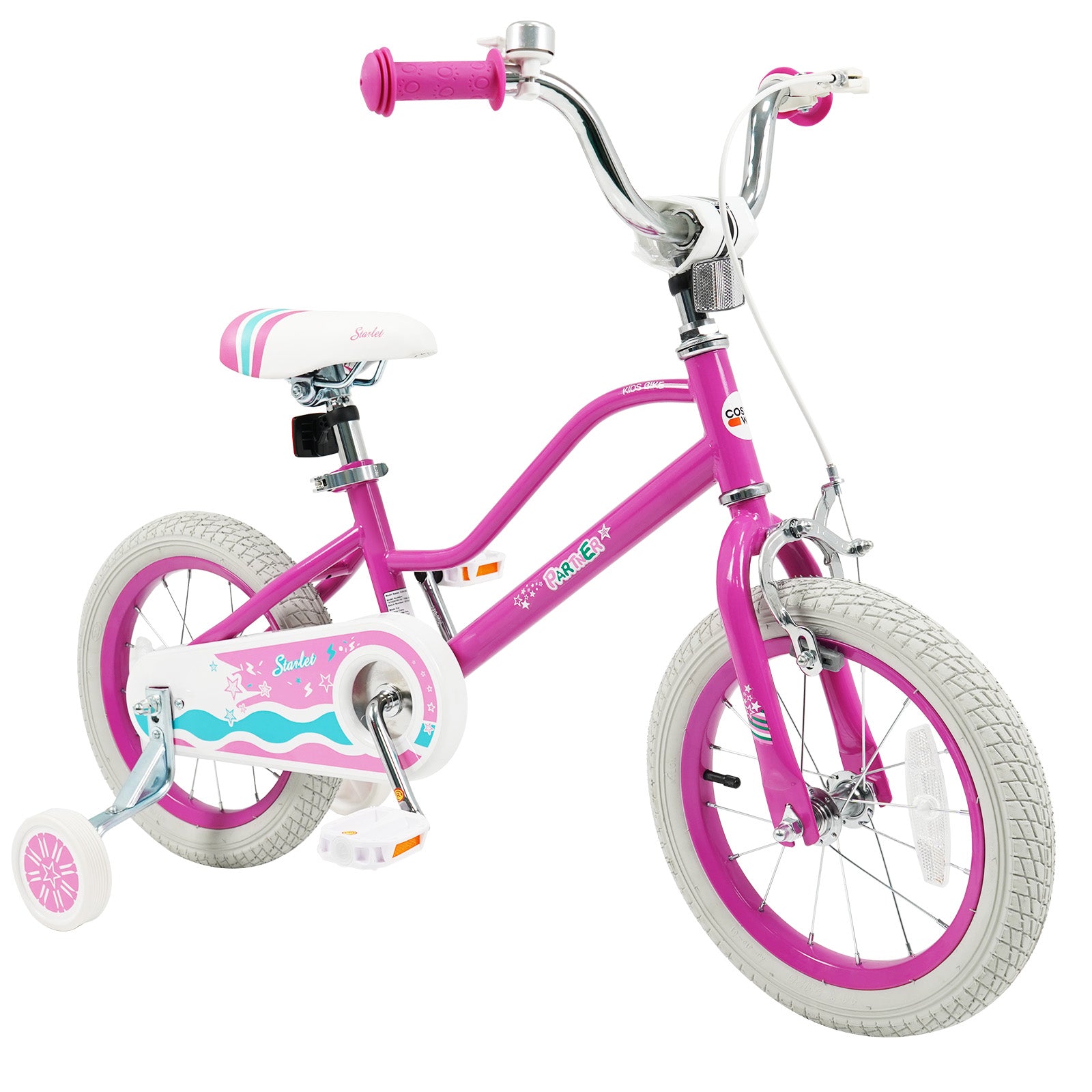 14 Inch Kids Bike, Adjustable Handlebar, Starlight Wave, Pink Kids Bike Pink at Gallery Canada