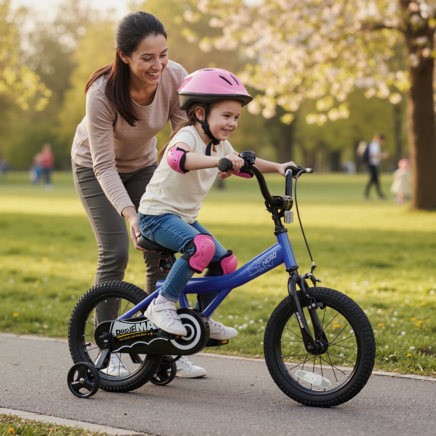 14-Inch Kids Bike, Removable Training Wheels, Navy Kids Bike at Gallery Canada