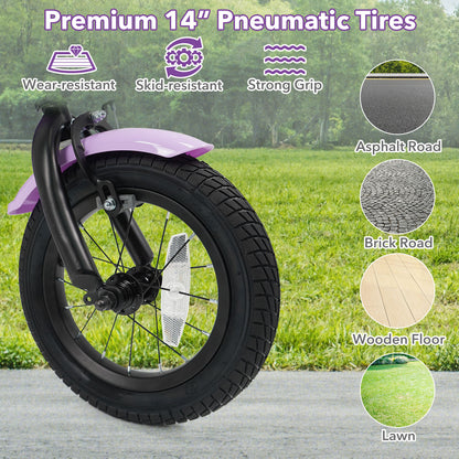 14 Inch Kids Bike with Training Wheels for Aged 3-5 Years Old - Magic Purple, Purple Kids Bike at Gallery Canada