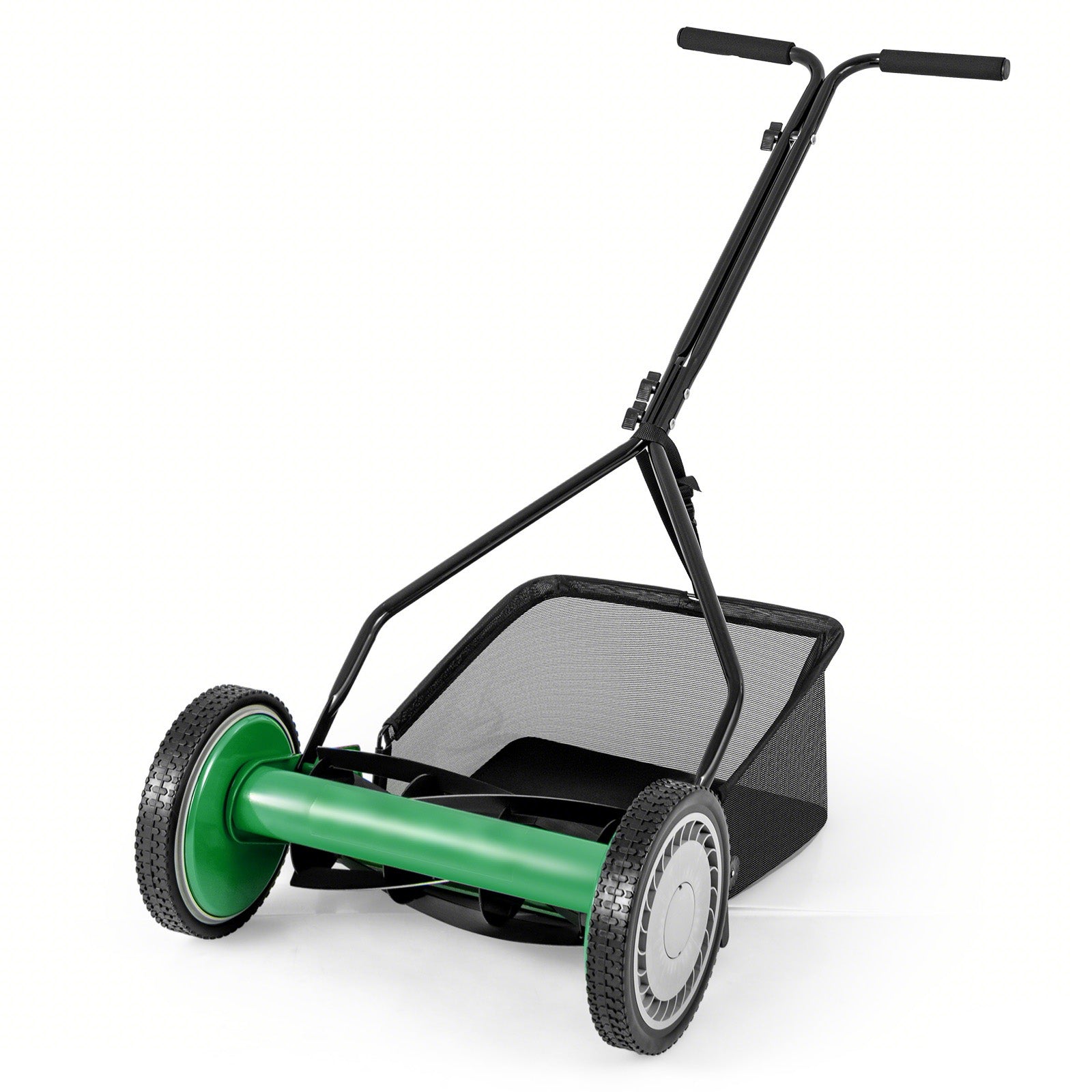 14 Inch Push Lawn Mower, 5 Steel Blades, Grass Catcher Bag, Green Lawn Care Tools Green at Gallery Canada