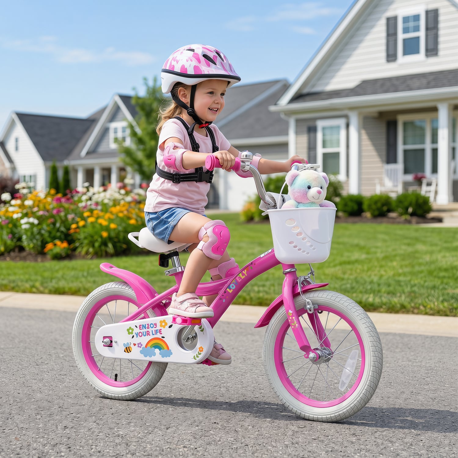 14 Inches Girls Bike for 3-5 Years, Basket, Pink Kids Bike at Gallery Canada