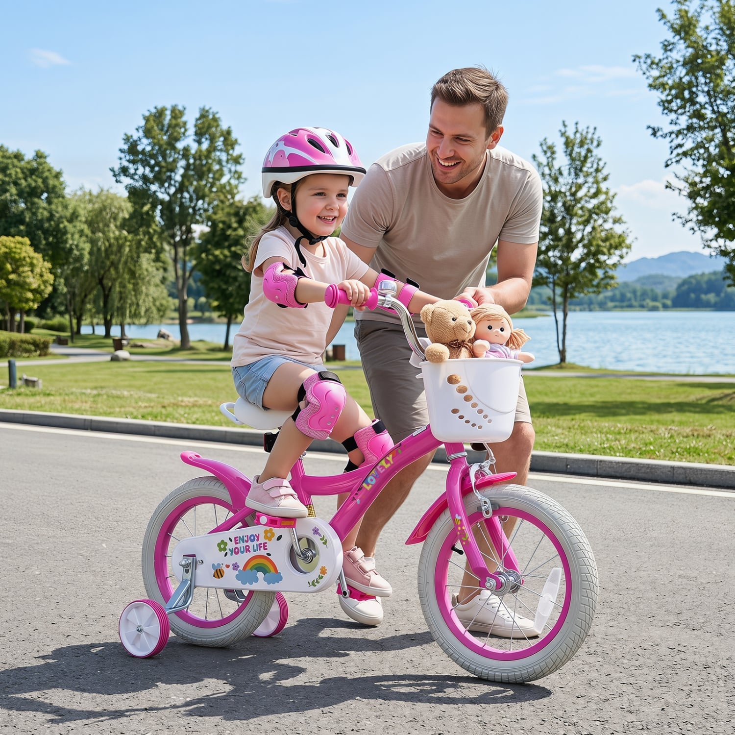 14 Inches Girls Bike for 3-5 Years, Basket, Pink Kids Bike at Gallery Canada