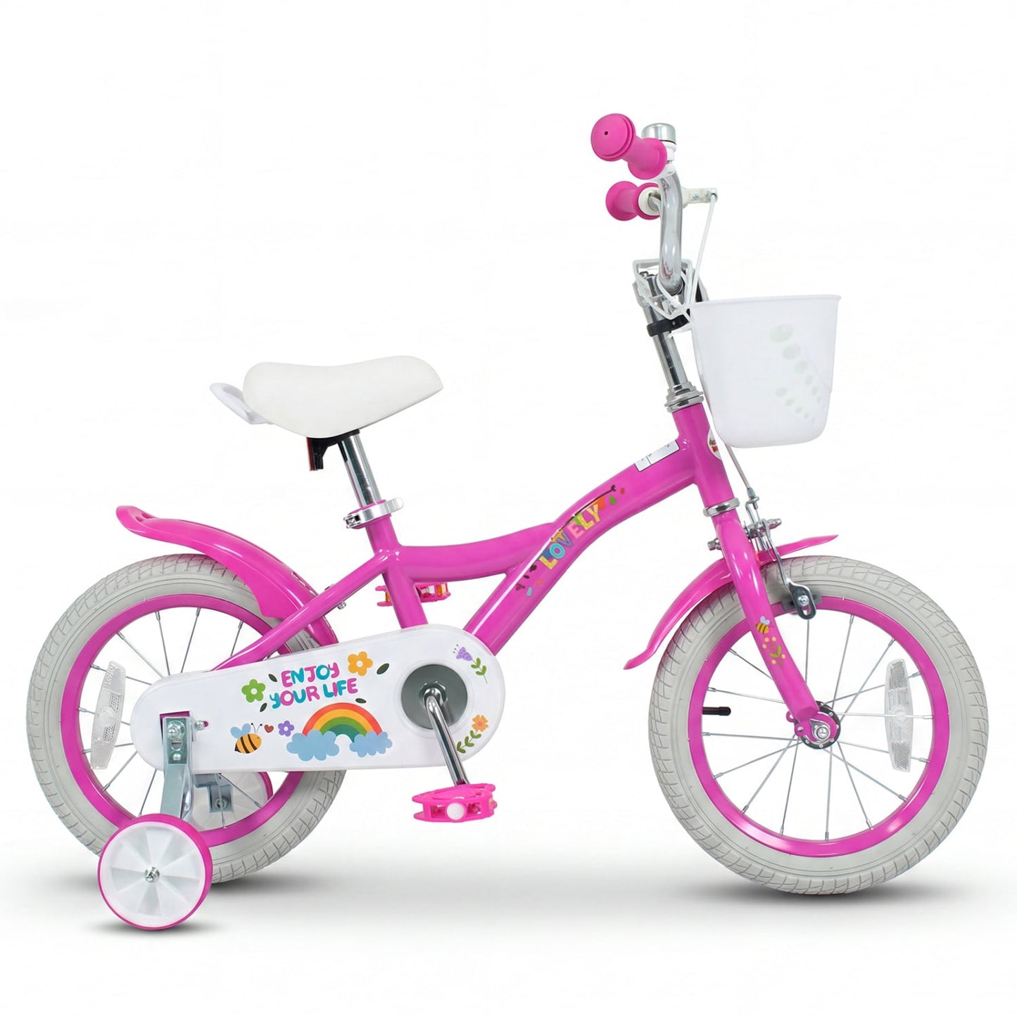 14 Inches Girls Bike for 3-5 Years, Basket, Pink Kids Bike at Gallery Canada