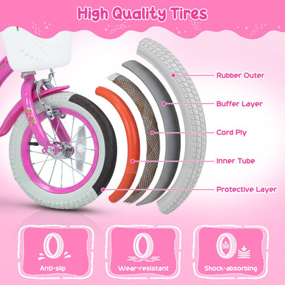14 Inches Girls Bike for 3-5 Years, Basket, Pink Kids Bike at Gallery Canada