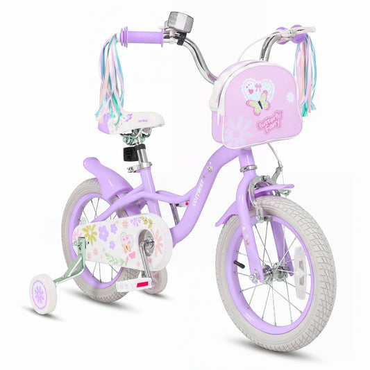 14" Girls Bike, Front Bag, Streamers, Ages 3-5, Purple Kids Bike Purple at Gallery Canada