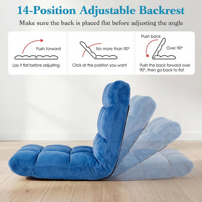 14-Position Adjustable Cushioned Floor Chair, Blue Floor Chairs at Gallery Canada