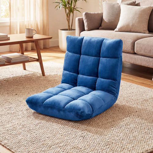 14-Position Adjustable Cushioned Floor Chair, Blue