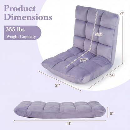 Adjustable Floor Chair, 14-Position, Light Purple Floor Chairs at Gallery Canada