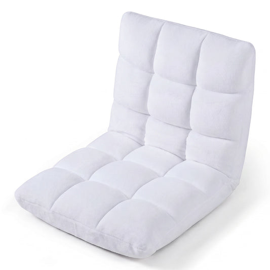 Adjustable Floor Chair, 14-Position, Cushioned, White Floor Chairs White at Gallery Canada